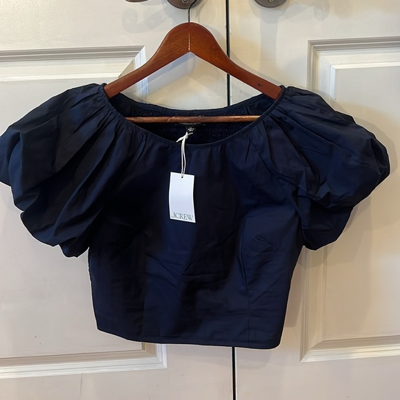 J.Crew puff sleeves navy top brand new with tags - Picture 5 of 7